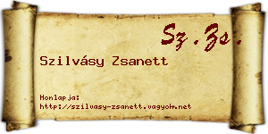 Szilvásy Zsanett névjegykártya