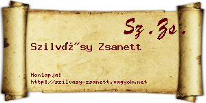 Szilvásy Zsanett névjegykártya